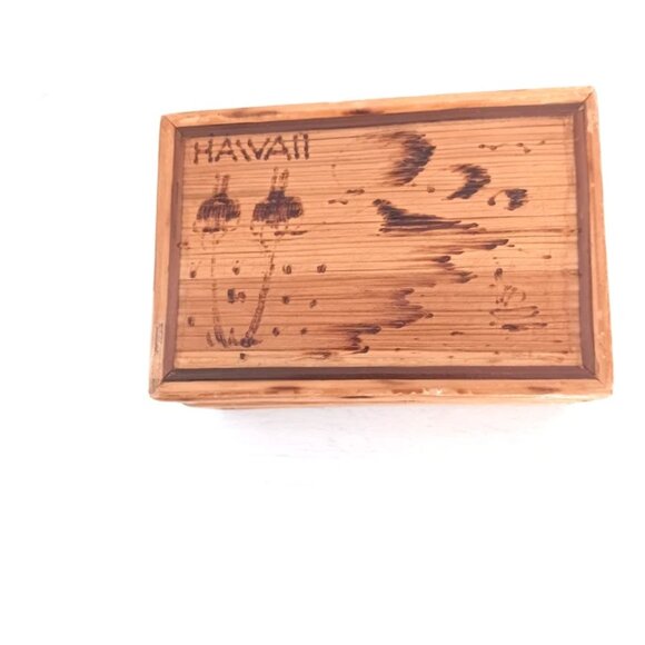 Vintage Hawaii Souvenir/ Trinket Nesting Boxes Bamboo Wood Lot Of 2 - Picture 4 of 8